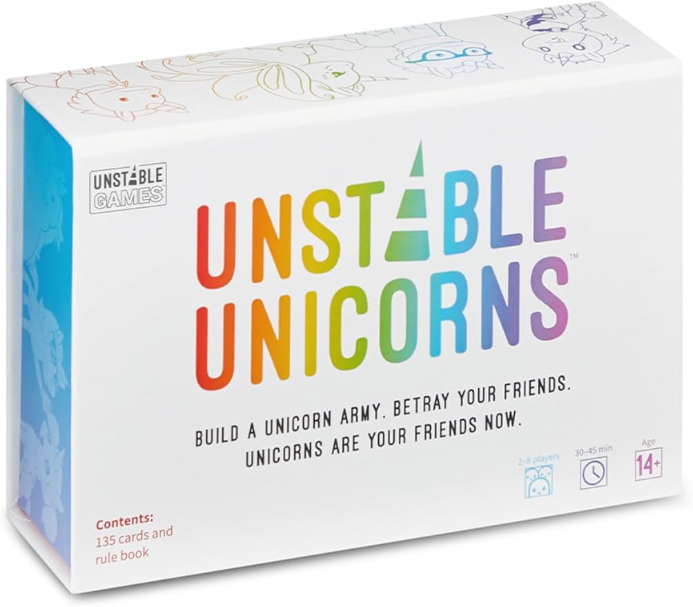 Unstable Unicorns Base Game - Competitive Award-Winning Card Game For Kids, Teens, Adults 2-8 Players, Family Game Night
