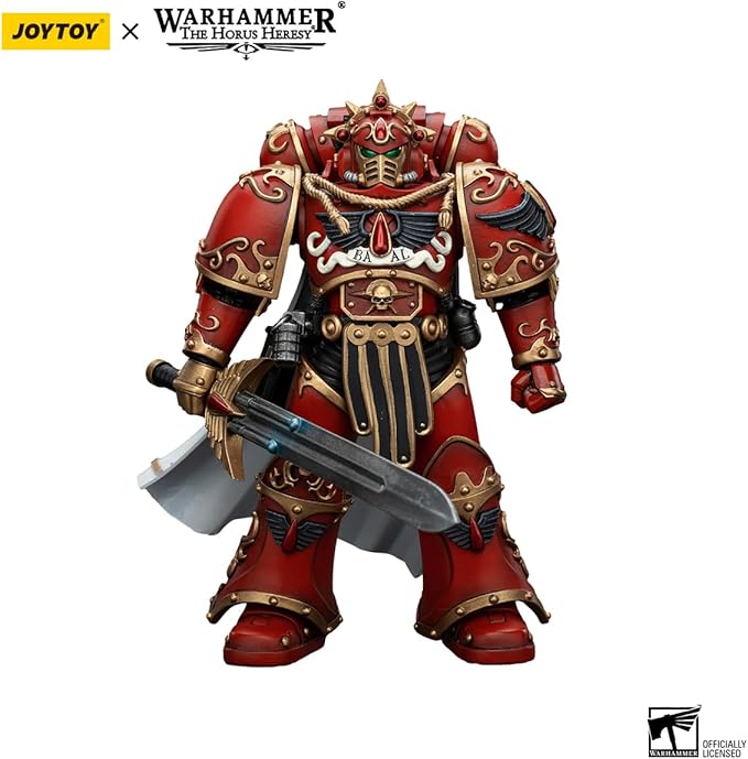 JOYTOY Warhammer The Horus Heresy Blood Angels Legion Praetor with Paragon Blade 1:18 Scale Action Figure Mecha Joy Toy Collection Model 4.9in