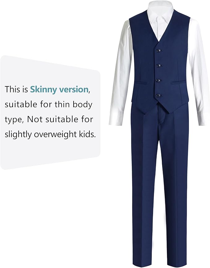 Happy Dolphin Boys Suit Set Modern Fit Kids Suits Adjustable Waist Boys Wedding Outfit for Boy Communion Suits for Boys