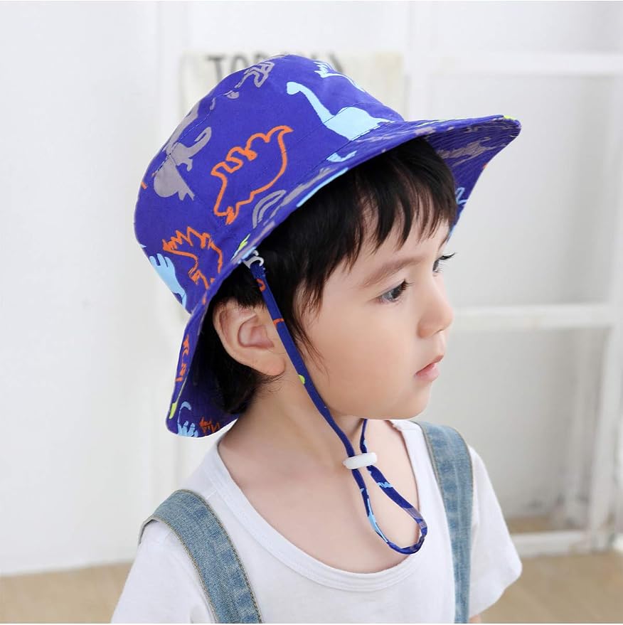Baby Sun Hat UPF 50+ Sun Protective Toddler Bucket Hat Summer Kids Beach Hats Wide Brim Outdoor Play Hat for Boys Girls