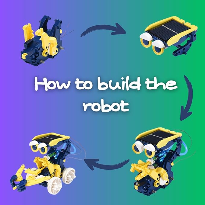 STEM Toys for Boys Age 8-12, Science Kit Solar Robot Christmas Birthday Easter Gifts for 8-14 Year Old Boys, Building Game Robots for Ages 9 10 11 12 13 14