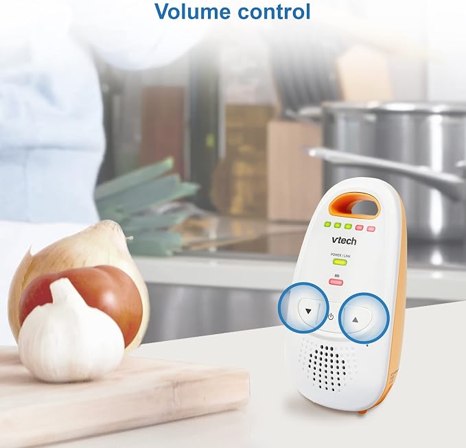 VTech DM1411 Audio Baby Monitor & Portable Soother Dual-Unit Rechargeable Battery, Long Range, Soft-Glow Night Light, Soothing Sounds & Lullabies, Digital Wireless Transmission, Sound Indicator
