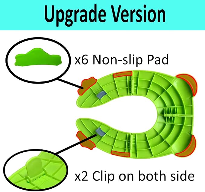 Travel Potty Seat for Toddler - Folding Toilet Seat Cover Travel Potty Training seat for Baby Boy Girl Toddler Kid Upgrade 6 Non Slip Pad FABUDERFUL