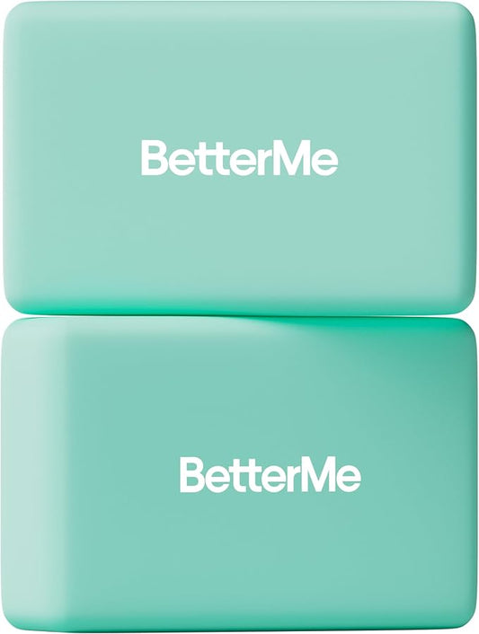 BetterMe Yoga Blocks Set of 2 – High Density Foam Yoga Blocks for Stretching, Pilates & Workouts – Lightweight Non-Slip Exercise Blocks for Flexibility & Balance