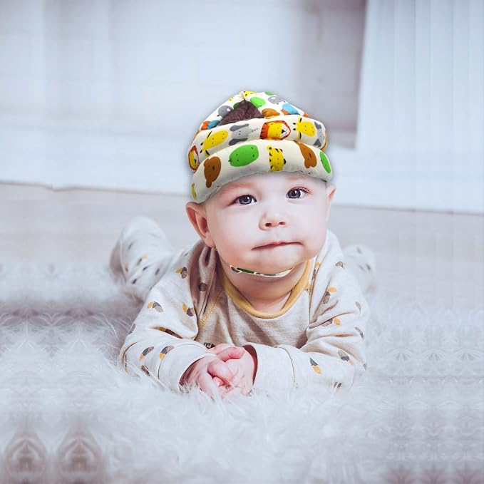 Baby Head Protector Baby Helmet for Crawling Walking, No Bumps Safety Head Adjustable Protective Cap for Walking, Playing (Animals)