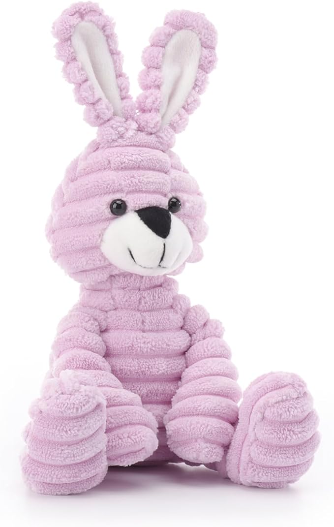 Apricot Lamb Purple Corduroy Bunny Stuffed Animals for Kids, Soft Cute Plush Toys for Baby Girl and Boy, 6.3 Inches