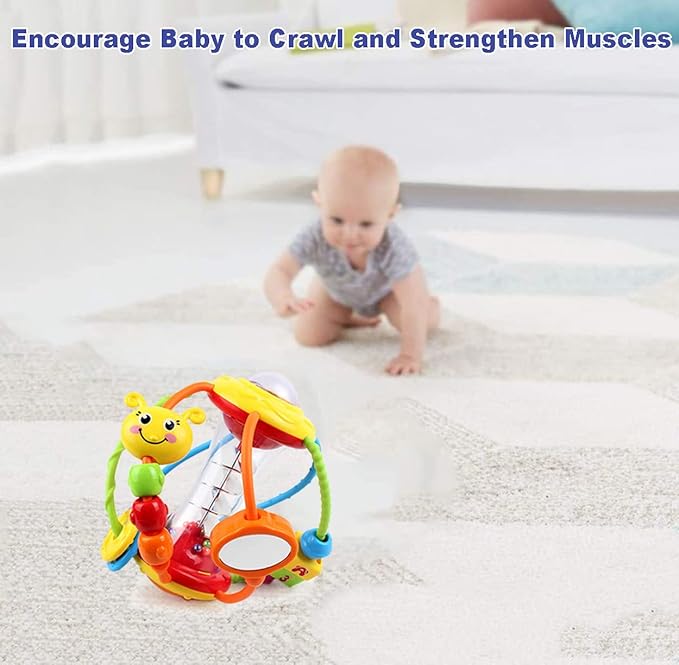 HOLA Baby Toys 0-6-12 Months, Baby Rattle Toys Activity Ball Infant Toys 6 Month Old Baby Toys 3-6 Months, Shaker Grab Spin Travel Toys Easter Basket Stuffers
