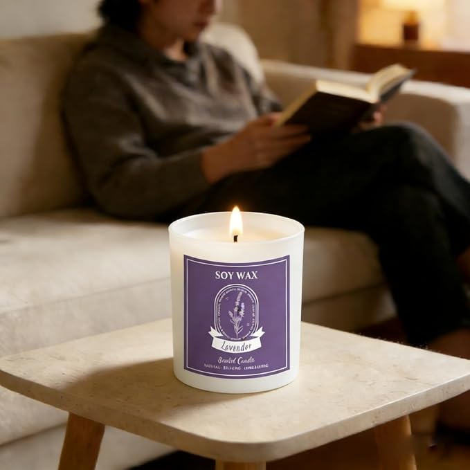Lavender Scented Candles for Women, 7oz Soy Candles for Home Scented, Birthday Gifts Mother's Day Candles, Suitable for Women
