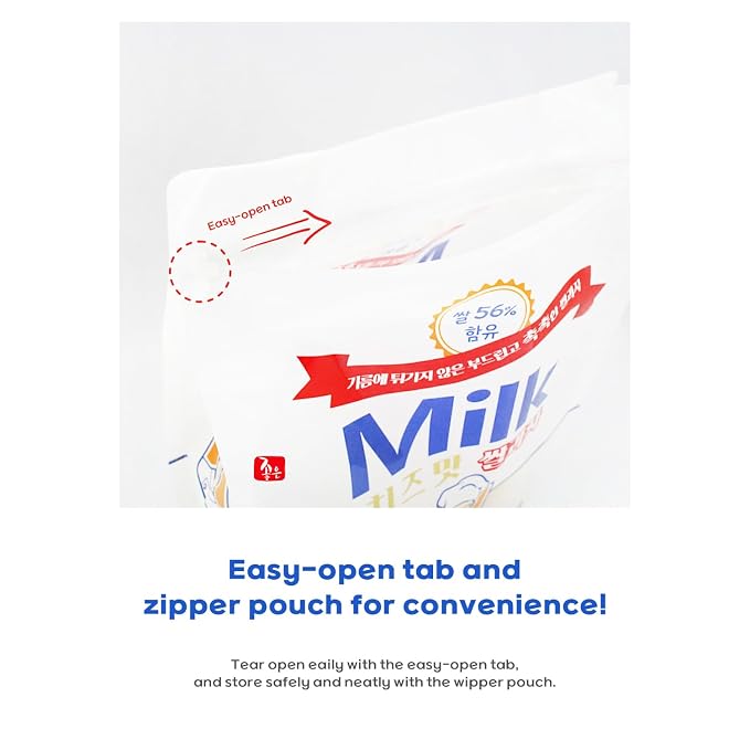 Korean Milk Classic Egg Favor Rice Cracker, Non-Fried Rice Snack, 56% Rice, Light & Crispy, 8.4 oz, 24 Packs (Egg)