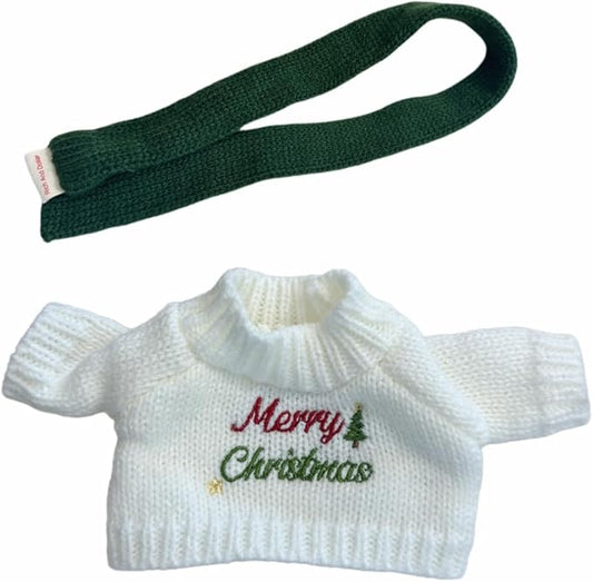 7"/18cm Clothes for Stuffed Animals Bashful Bunny Outfit - Knit Cardigans Scarf 3-Piece Set（NO Doll）