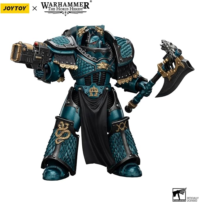 JOYTOY Warhammer The Horus Heresy Alpha Legion Lernaean Terminator with Volkite Charger - 1:18 Scale 5.39in Action Figure Mecha Joy Toy Collection Model