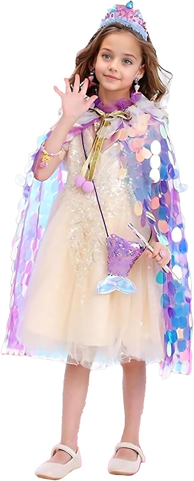 FKKFYY Rainbow Cape Cloak for Girl Princess