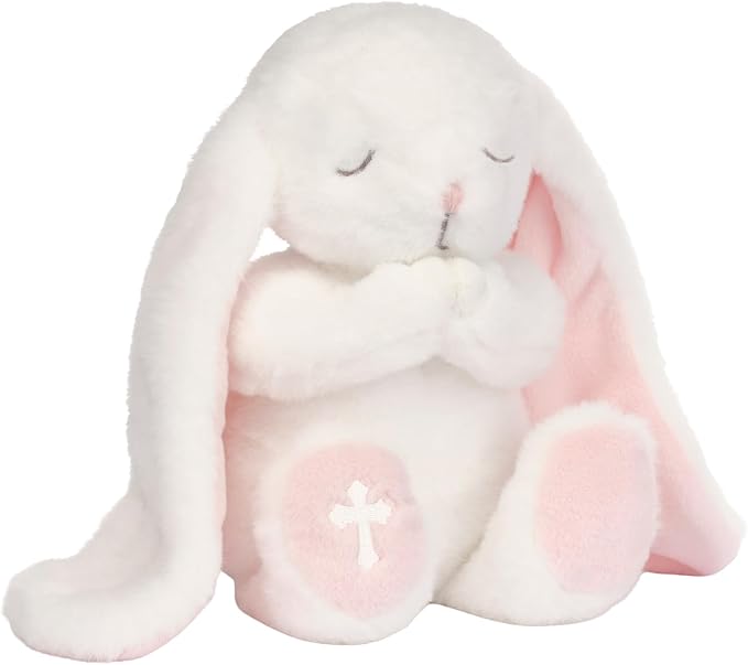 Lambs & Ivy Heaven Sent Baptism White Plush Bunny Stuffed Animal Toy - Precious