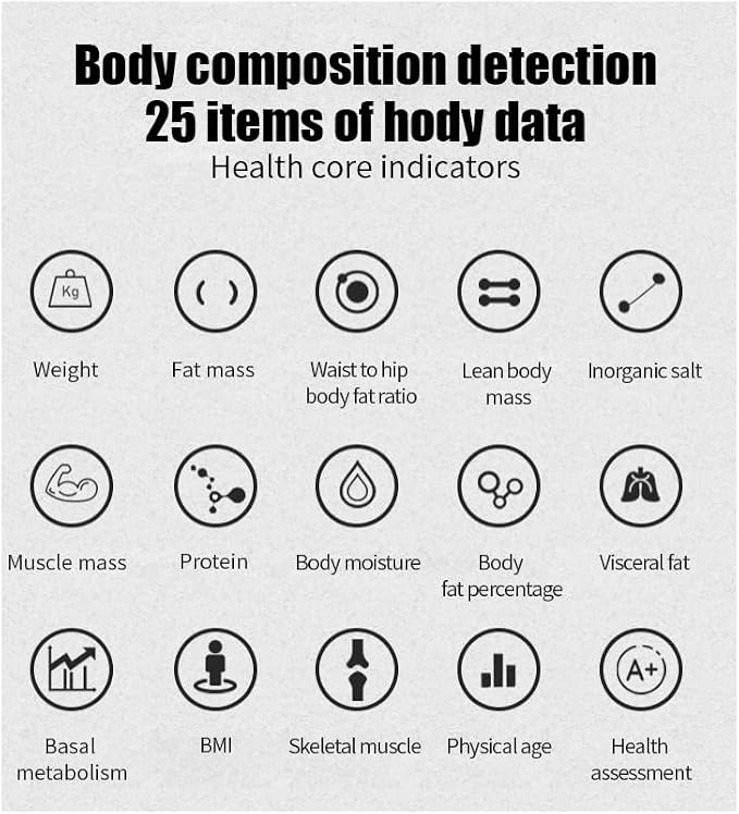 Body Fat Analyzer with Printer Human Body Composition Analysis Scanner with Muscle/Fat Analysis, Health Monitoring, Hydration Tracking & BMI Calculator for Home or Fitness Studio Use, White