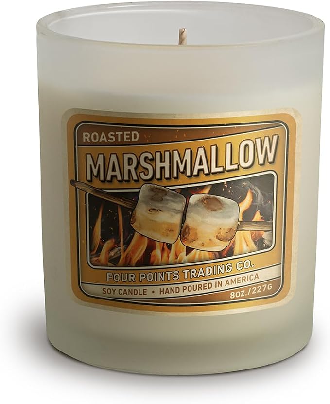 Roasted Marshmallow Scented Soy Aromatherapy Candle, Candles for Home Scented Variety, Use in Bath for Stress Relief and Relaxation, Ideal Gifts for Women 8 Oz w/Candle Jar