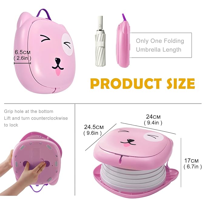 Travel Potty for Toddler Portable Foldable Potty Training Toilet for Boys Girls Baby Kids Children Indoor Outdoor,Pink