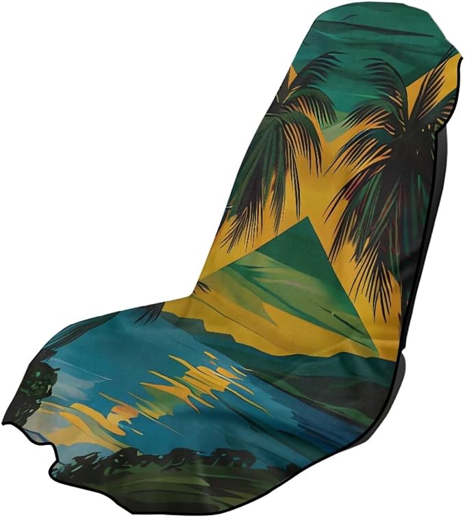 INSTANTARTS Jamaican Flag Island Car Seat Cover Protector Sweat Towel Multi-Functional Car Towel