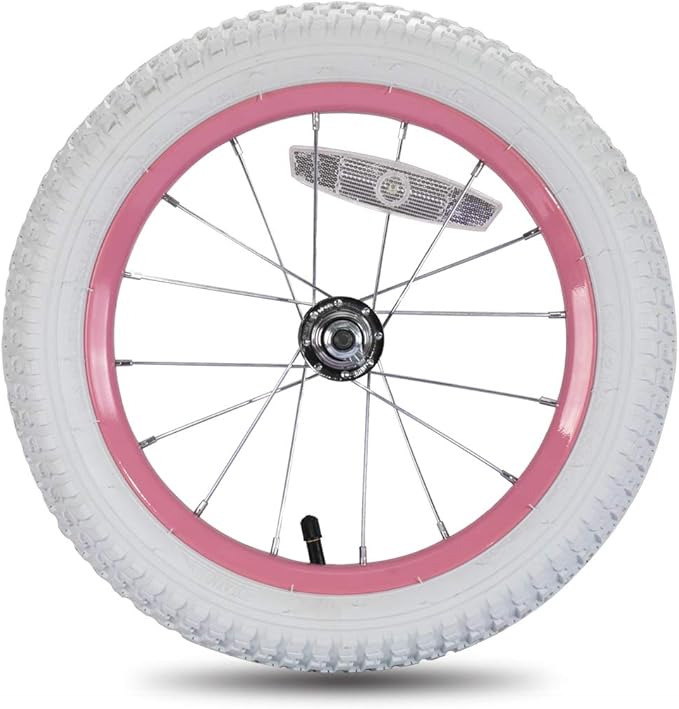 JOYSTAR 12 14 16 18 20 Inch Kids Bike Front Wheels Replacement Bicycle Wheels with 12-20 Inch Solid Air Rubber Tire & Inner Tube Don't Fit Huffy Bike Black & White