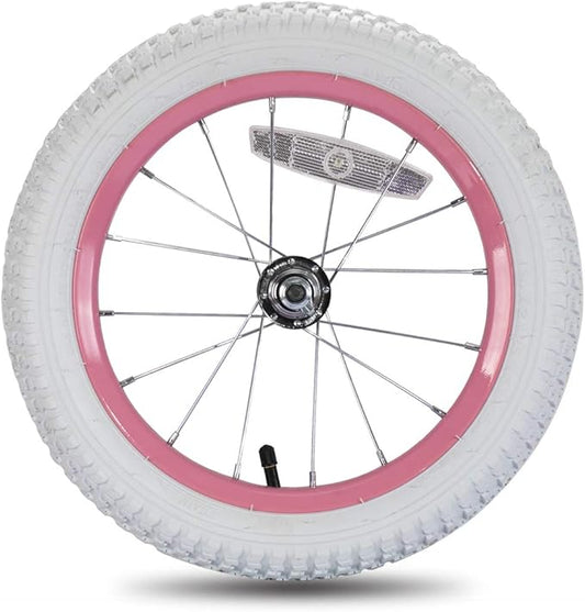 JOYSTAR 12 14 16 18 20 Inch Kids Bike Front Wheels Replacement Bicycle Wheels with 12-20 Inch Solid Air Rubber Tire & Inner Tube Don't Fit Huffy Bike Black & White