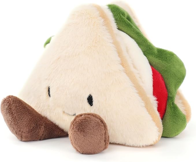 RECUR Sandwich Stuffed Animals Toy, Soft Food Plush,Cute Plushie 8 Inches, Adorable Gift for All Ages