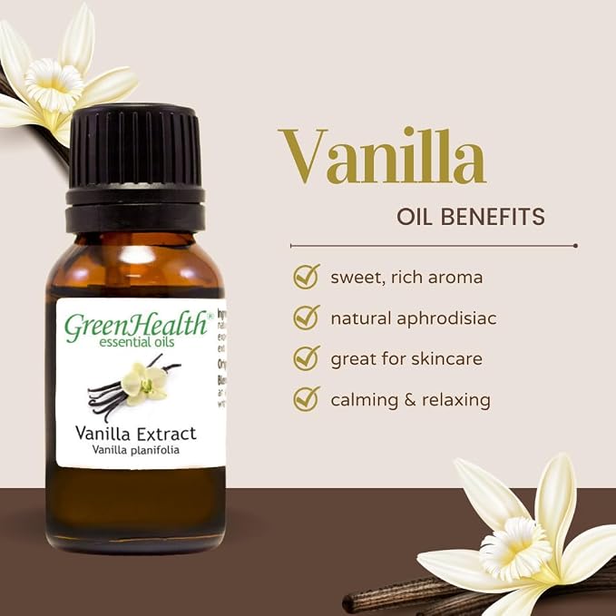Vanilla Extract – 8 fl oz (237 ml) Aluminum Bottle w/Plug Cap – 100% Pure Essential Oil – GreenHealth