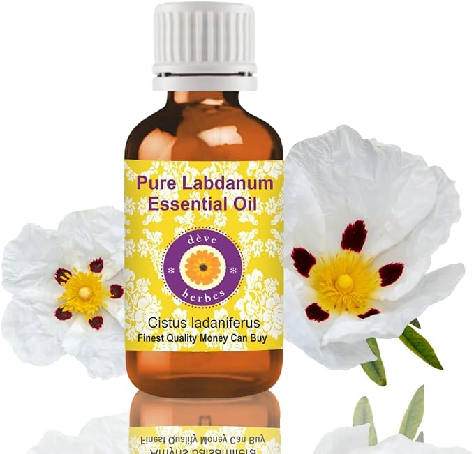 Deve Herbes Pure Labdanum Essential Oil (Cistus ladaniferus) Steam Distilled 100ml (3.38 oz)
