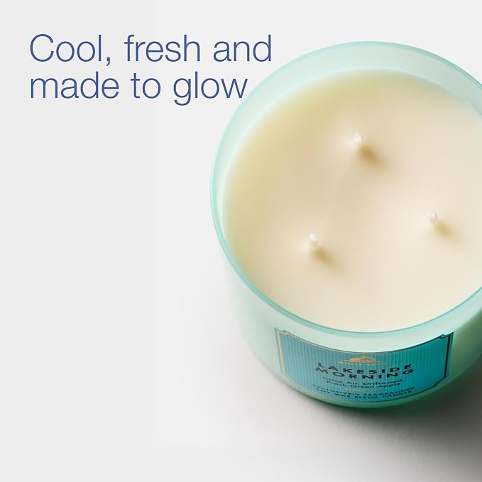 Bath & Body Works Lakeside Morning 3-Wick Candle - Scented Candle for At-Home Use - Long-Lasting, Room-Filling Fragrance - High Fragrance Oil Concentration - Soy Wax Blend - 2-Pack