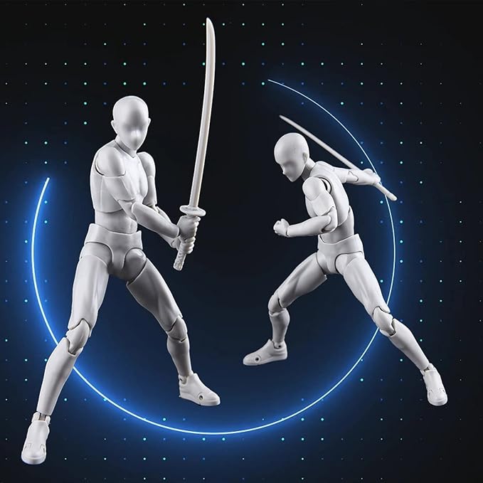 Action Figures PVC Model (Grey Color) with Box Drawing Figure Models for Artists(Male)