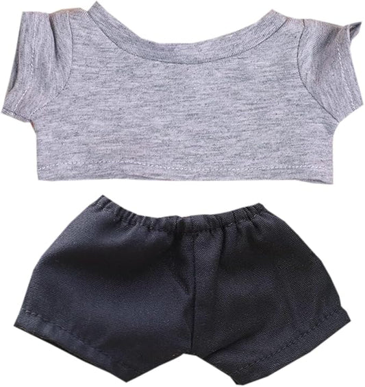 Plush Doll Clothes Solid Color T-Shirt Pants Dress Up Accessories for 10cm 15cm-17cm 20cm Doll (A3, 15cm-17cm)