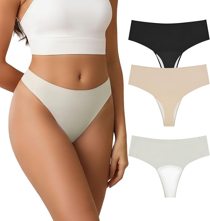 Camel Proof Underwear for Women Seamless Thongs with Camel Concealer Toe No Show Yoga Bikini Workout Panties
