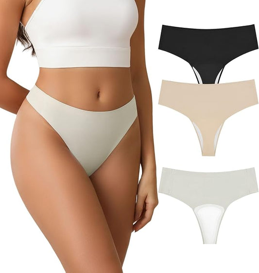 Camel Proof Underwear for Women Seamless Thongs with Camel Concealer Toe No Show Yoga Bikini Workout Panties