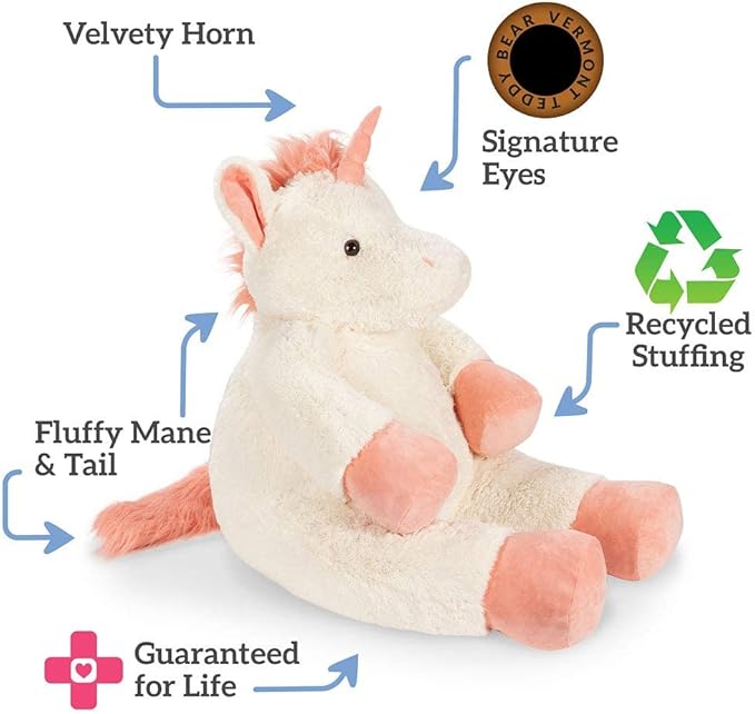 Vermont Teddy Bear Giant Stuffed Unicorn - Giant Unicorn Stuffed Animals, 4 Foot, 48", 4 FT