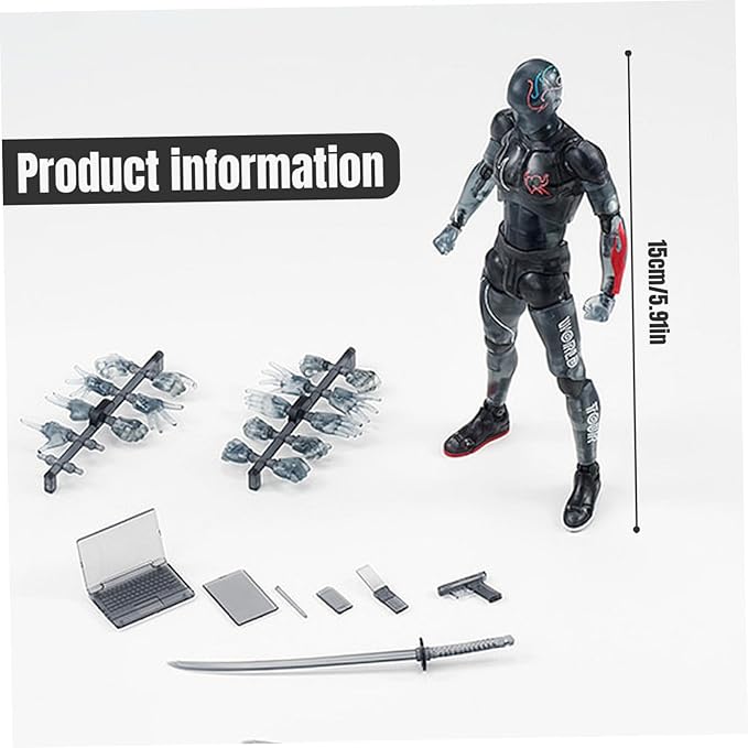 Action Figures 5.91in with Inclusive Arm Accessories Movable Gestures Drawing Mannequin Poseable Figure Decorative Action Figure Body Gift for Tabletop Display Shelf (Male)