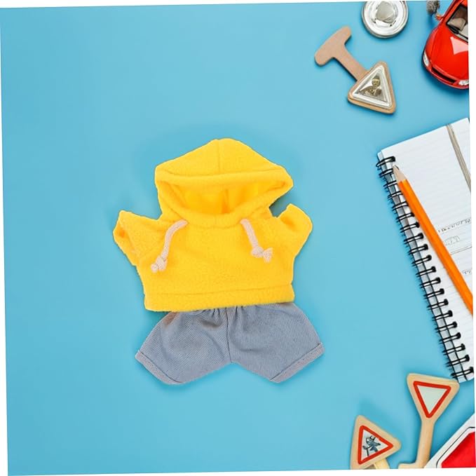 NUOBESTY Plush Doll Clothing Set for Stuffed Animals Soft Hoodie and Jeans Outfit for Dress Comfortable and Cute Plush Bear Clothes
