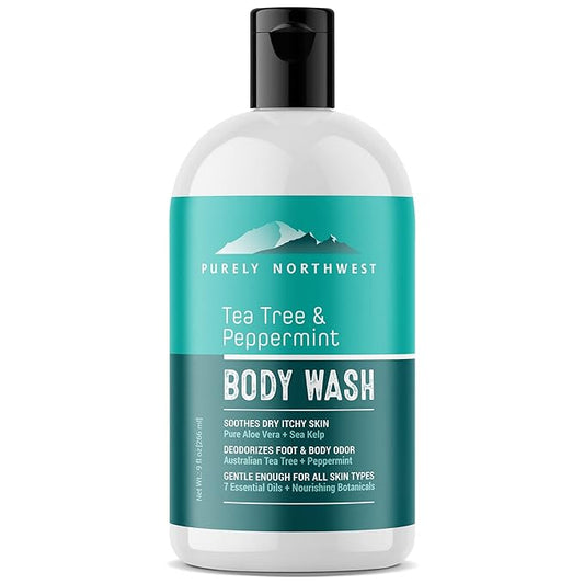 Tea Tree Body Wash for Men and Women – Natural Tea Tree Oil Body Cleanser for Odor, Skin Irritations, Hydrating Shower Gel for Sensitive Skin, Gentle and Refreshing Body Wash