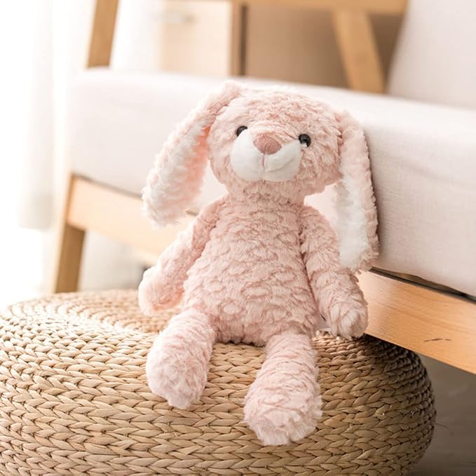 GUDVES Forest Animal Plush Stuffed Toy - 15 inch Soft Plush Rabbit Bear Dog Unicorn Elephant Realistic Interactive Plush Toy - for Animal Themed Parties (Pink Bunny)