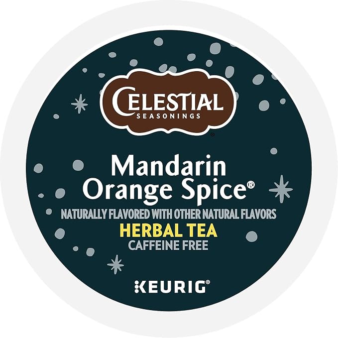 Celestial Seasonings Mandarin Orange Spice Herbal Tea, Keurig® K-Cup® Pods, 24/Box (14735)