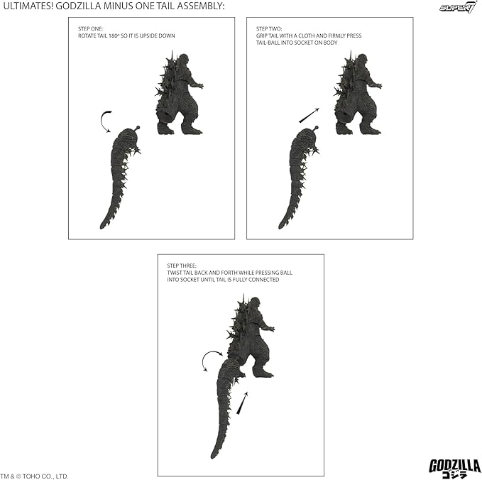 Super7 ULTIMATES! Toho Godzilla Minus One (Charging) Figure - 8" Toho Godzilla Action Figure Kaiju - Classic Movie Monster Fans Collectibles & Retro Toys- Movie Model for Collectors & Display Figurine