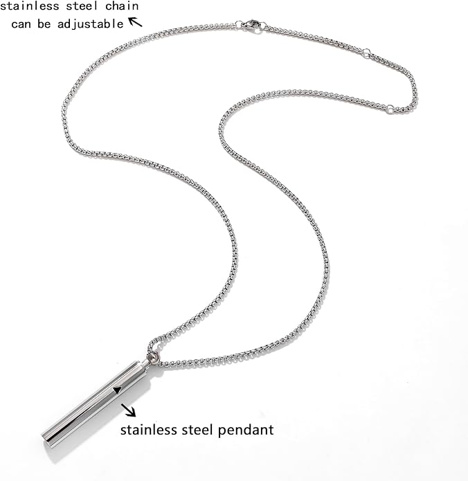 Stainless Steel Anxiety Breathing Necklace, Mindful Breathwork Tool for Stress Relief, Meditation Gifts for Women and Men
