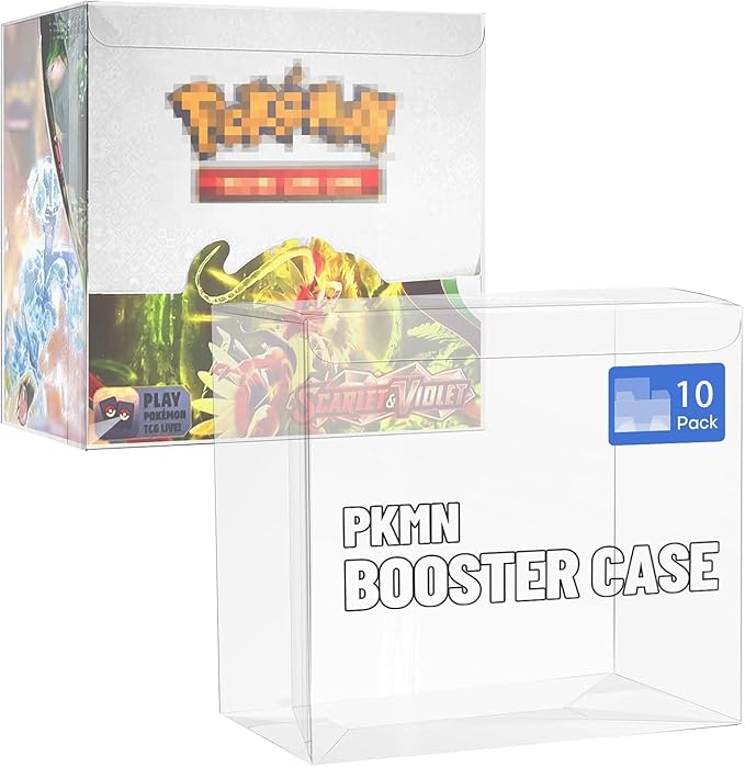 Clear PKMN Booster Box Protector Case, 10 Pack PET Plastic Display Cases for Sealed Booster Boxes – PET Protective Storage for Collectors – 0.5mm Thick (5.47x3.26x4.88 inch)