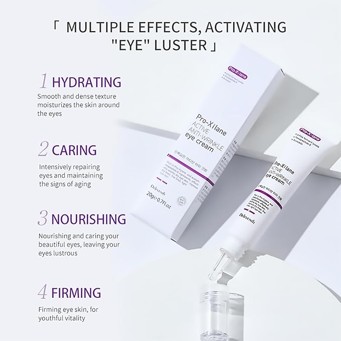 DEleventh Korean Brand Pro-Xilane Active Anti-Wrinkle Eye Cream 20g / Anti-Aging, Anti-Oxidation, Fade Fine Lines, Reduces Wrinkles, Dark Circles & Puffiness for Youthful, Bright Eyes