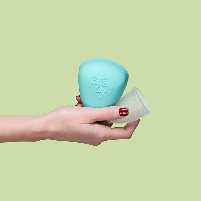 Casco Menstrual Cup & Case - Medical Grade Silicone Period Cup Made in Maine USA, Reusable Menstrual Cup (Standard1 - High Cervix)