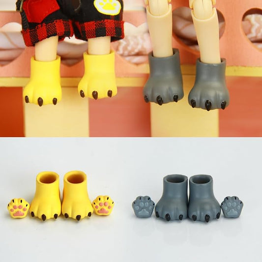 YMY Cat Hands cat feet ob11 Doll Shoes gsc Clay Human bjd 1/12 Scale Doll Shoes(2 Pairs)