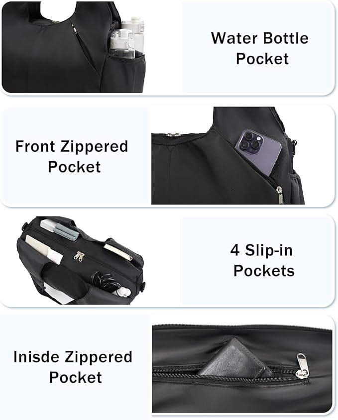 RHDZO Gym Bag for Women with Shoe Compartment Yoga Mat Bag with Wet Pocket and Water Bottle Holder Weekender Bag with Strap
