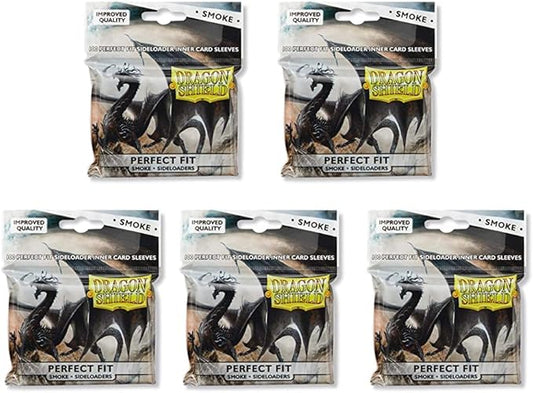 5 Packs Dragon Shield Inner Sleeve Sideloader Smoke Standard Size 100 ct Card Sleeves Value Bundle!