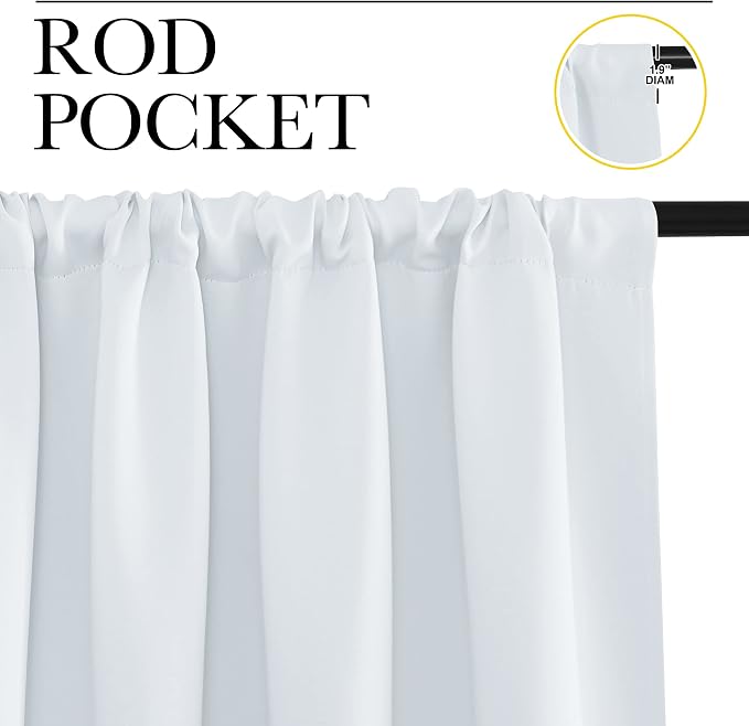 NICETOWN Kitchen Room Darkening Curtains - Window Treatment Thermal Insulated Rod Pocket Room Darkening Curtains/Drapes for Bedroom (2 Panels, 42 by 84, Platinum - Greyish White)
