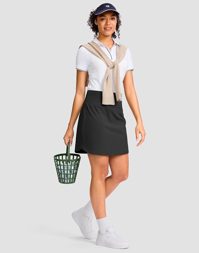 G Gradual 16"/18" Skorts for Women Golf Skirt with 2 Pockets Summer Casual | Built-In Shorts, High Waist, Soft 4-Way Stretch, Breathable Mesh Liner, Tennis Pickleball Athletic Wear, Easy To Match