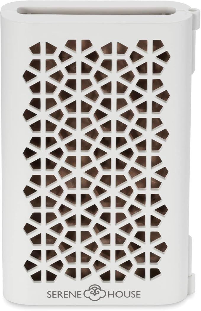 Serene House Puccini Lava Rock Essential Oil Aromatherapy Car Vent Clip – Portable or Tabletop Usage for Convenient Scent-Based Stress Relief and Relaxation - White