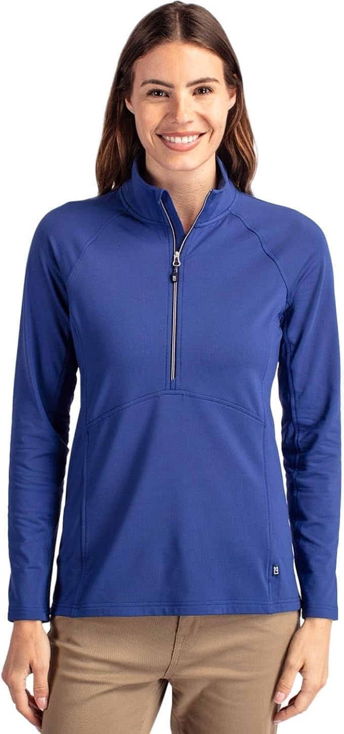 Cutter & Buck Womens Long Sleeve Adapt Eco Knit Half Zip Pullover