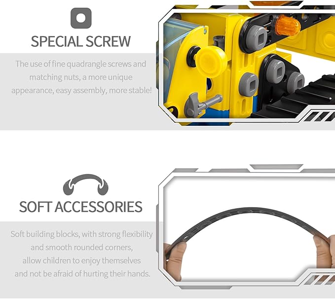 6 in 1 STEM Toys, Engineering Topic Contains 6 Models (Helicopter, Excavator, Bulldozer, etc.) DIY Assembly Disassembly Toys Engineering Building Sets Building Toys